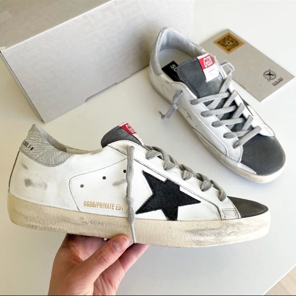 Golden Goose Superstar Mixed Media Checkered Low-Top Sneakers - Picture 5 of 12